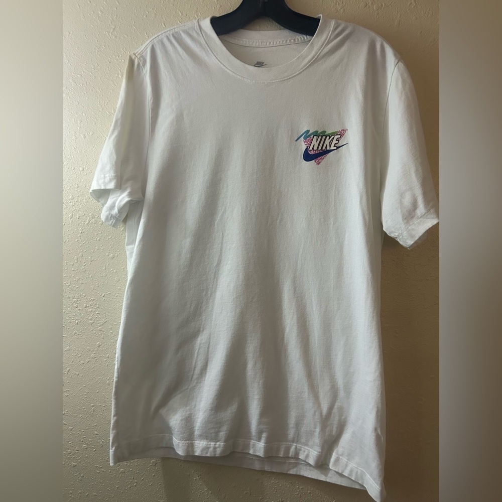 Nike White Tee with Vibrant Logo
